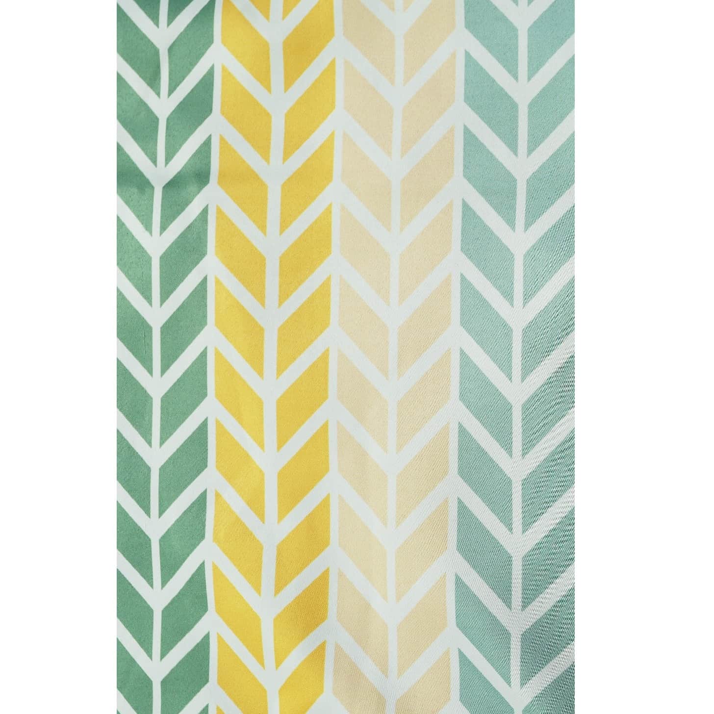 Arrow Design Long Window Single Curtain (Green & Yellow) - rear_view
