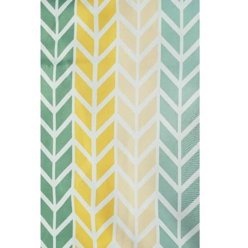 Arrow Design Long Window Single Curtain (Green & Yellow)