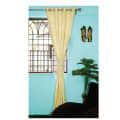 Arrow Design Long Window Single Curtain (Yellow) - front_view