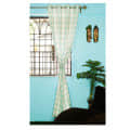 Arrow Design Long Window Single Curtain (Green) - front_view