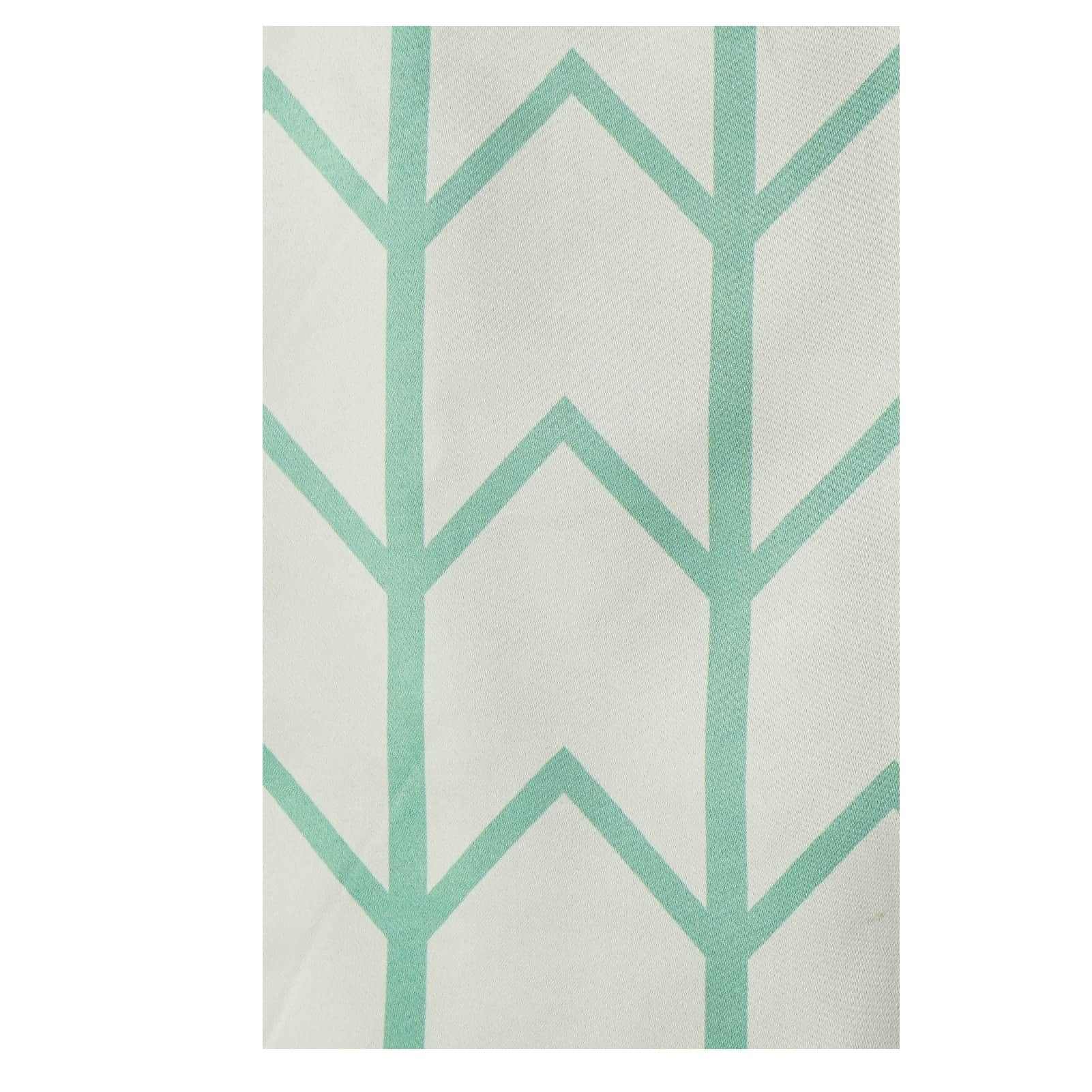 Arrow Design Long Window Single Curtain (Green) - rear_view
