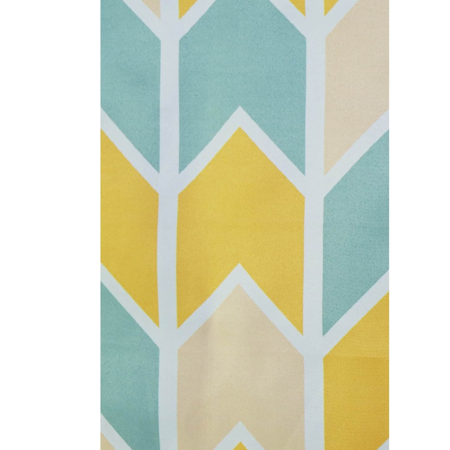 Polyester Long Window Single Curtain Printed Fabric(Yellow &Green) - rear_view