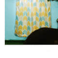 Polyester Long Window Single Curtain Printed Fabric(Yellow &Green) - bottom_view