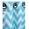Zig Zag Long Window Single Curtain (Light Blue) - front_view