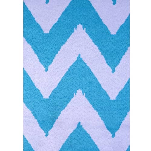 Zig Zag Long Window Single Curtain (Light Blue)