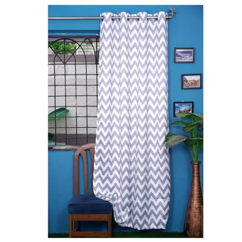 Zig Zag Long Window Single Curtain
