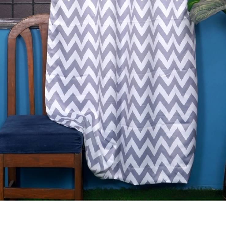 Zig Zag Long Window Single Curtain