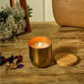 Gold Stainless Steel Wax Candle Container (Vanilla) - photo