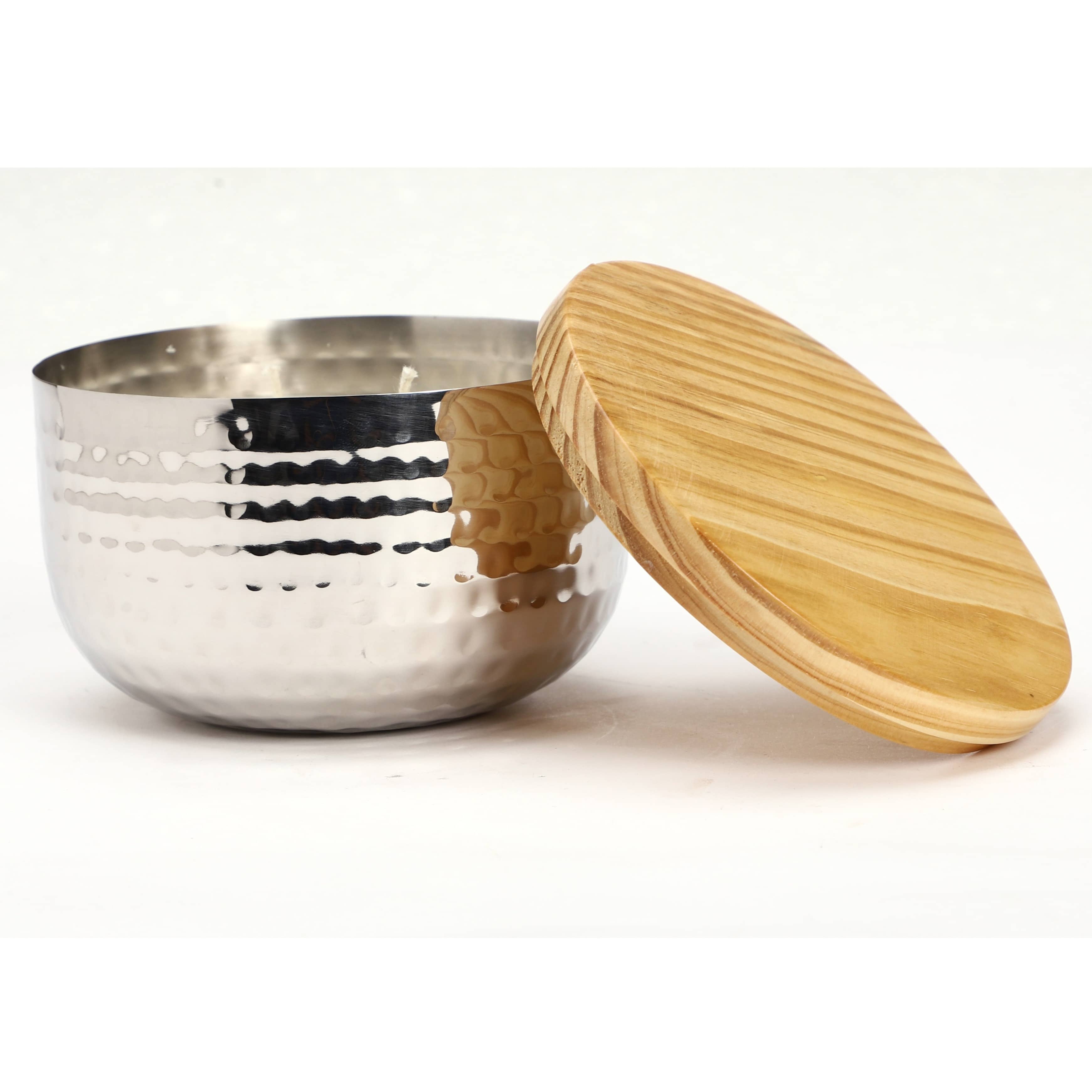 Silver Stainless Steel Wax Candle Container (Lavender)