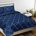 Geometric Double Bed sheet (Blue) - front_view