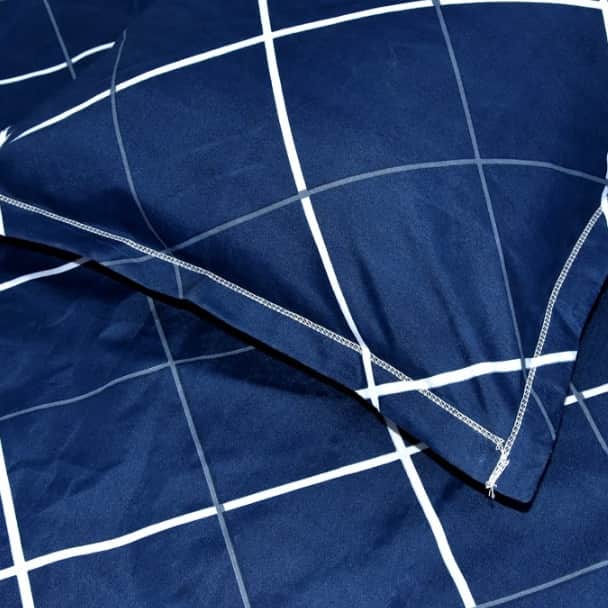 Geometric Double Bed sheet (Blue) - top_view