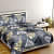 Leaf Designed Queen Size Bedsheet (Grey) - photo
