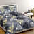 Leaf Designed Queen Size Bedsheet (Grey) - front_view