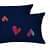 Queen Size Bedsheet in Heart Design (Blue) - rear_view