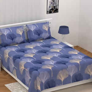 Super Soft Floral Double Bedsheet (Purple) - photo