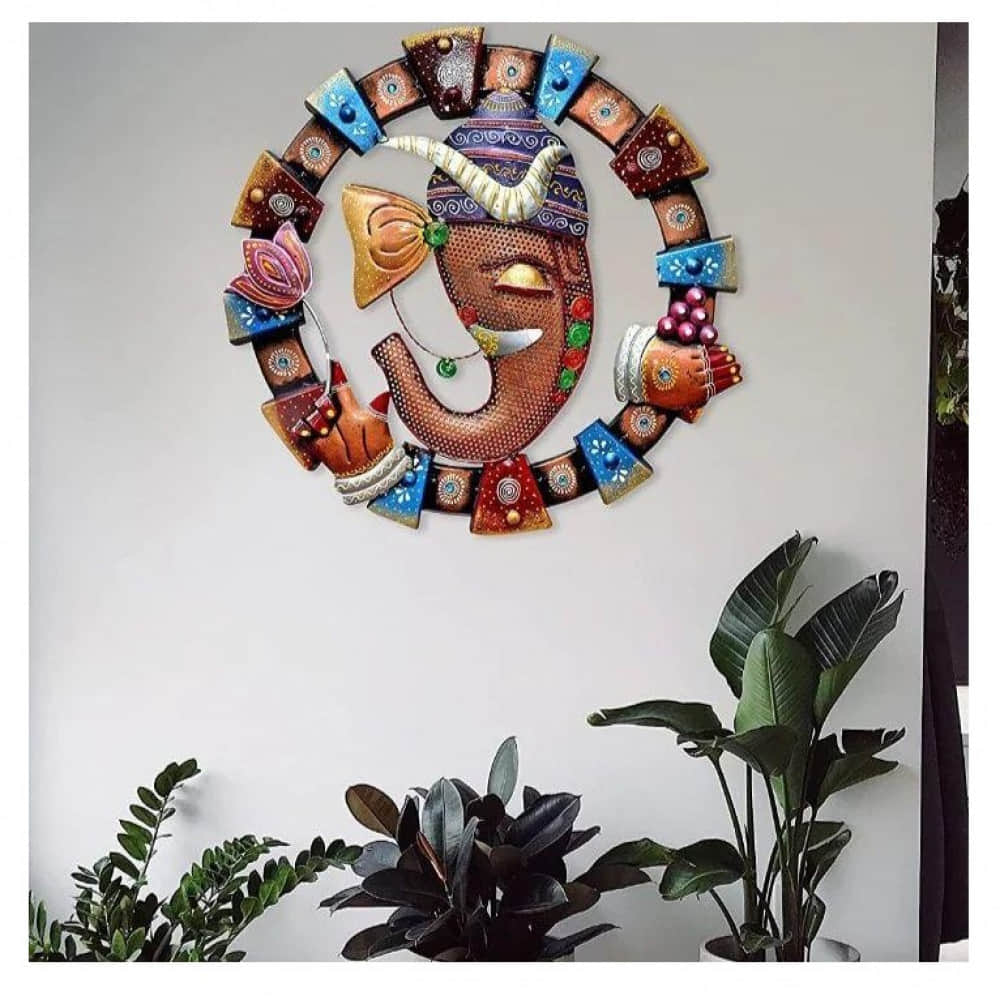 Ganesh Lotus Frame Wall Art - photo