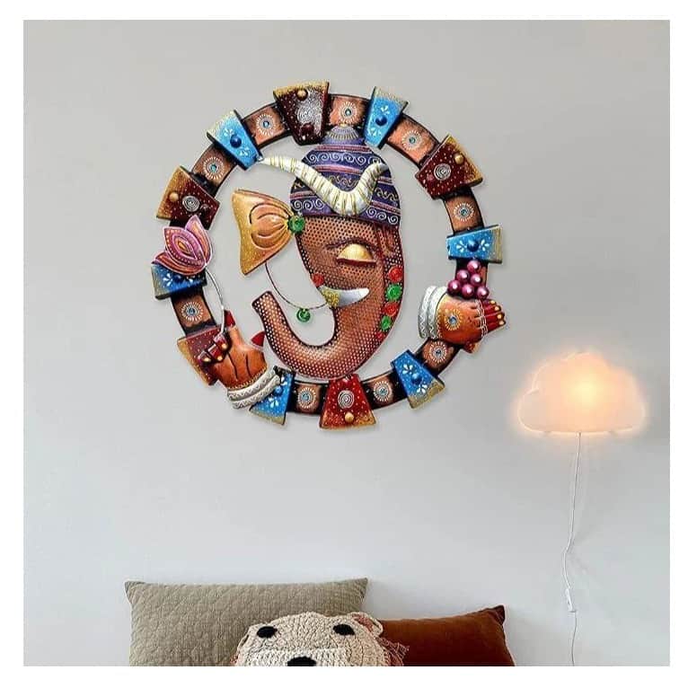 Ganesh Lotus Frame Wall Art - front_view