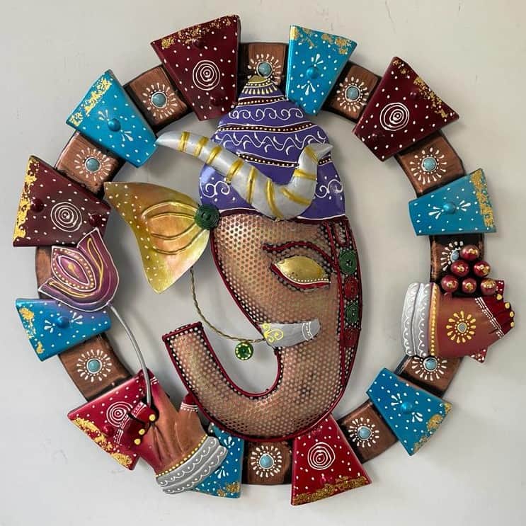 Ganesh Lotus Frame Wall Art - top_view