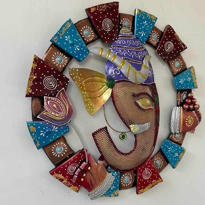 Ganesh Lotus Frame Wall Art - left_view