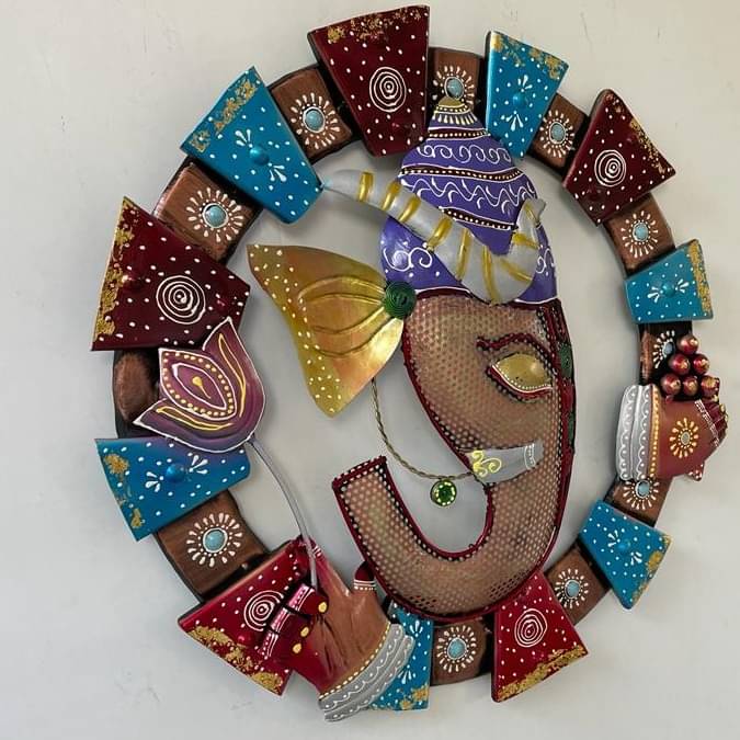 Ganesh Lotus Frame Wall Art