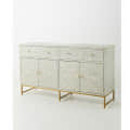 Bone Inlay Scroll Vine Design Entryway Cabinet - photo