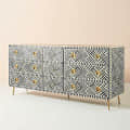 Bone Inlay Optical Design 9 Drawers Sideboard - photo