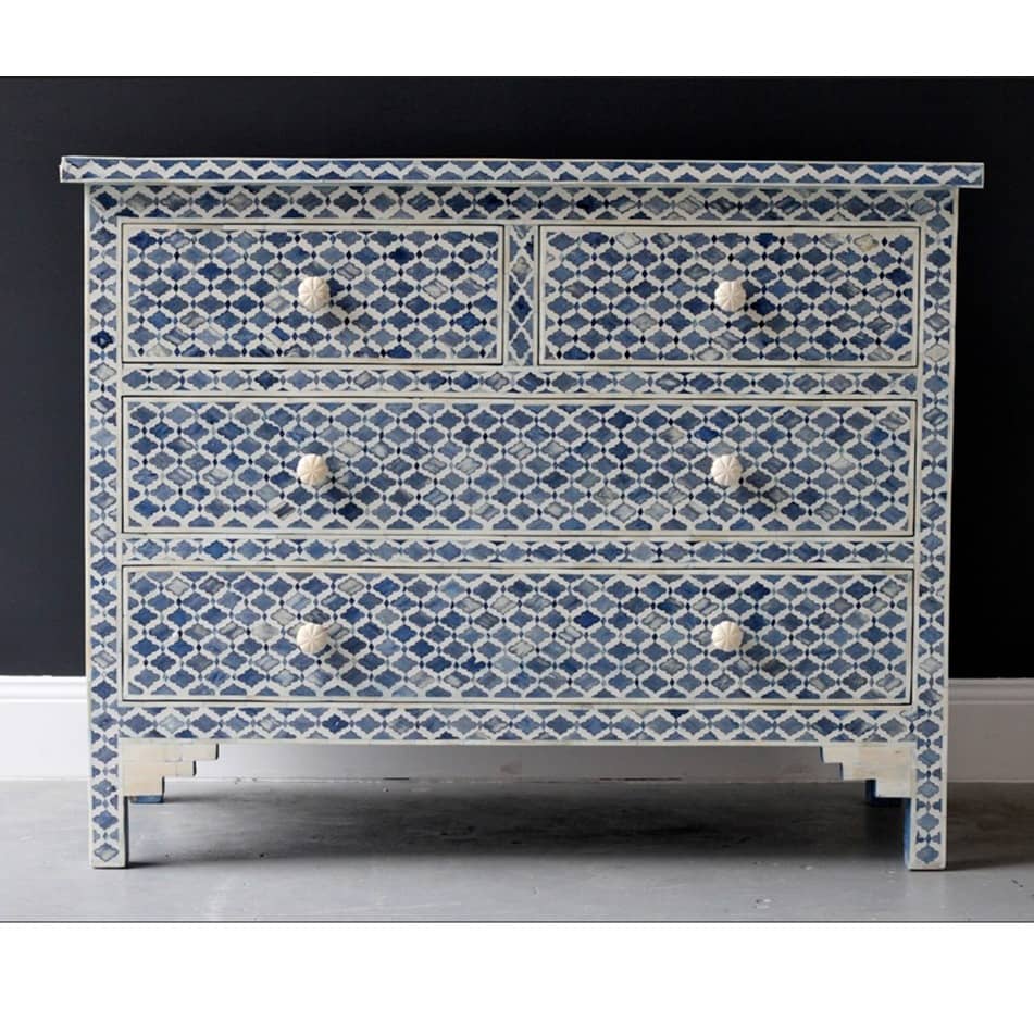 Bone Inlay Chests of 4 Drawer