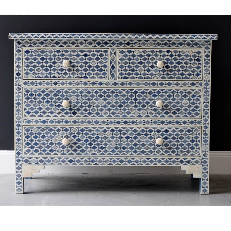 Bone Inlay Chests of 4 Drawer - top_view