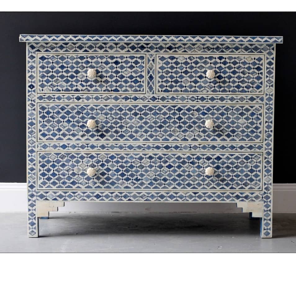 Bone Inlay Chests of 4 Drawer