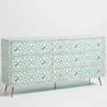 Bone Moroccan Inlay Chest of 9 Drawers - photo