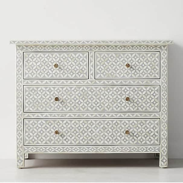 Bone Inlay Chests of 4 Drawer - top_view