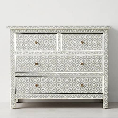 Bone Inlay Chests of 4 Drawer