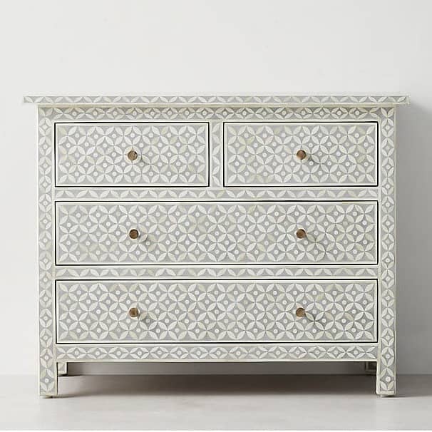 Bone Inlay Chests of 4 Drawer