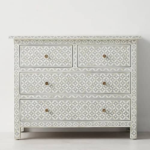Bone Inlay Chests of 4 Drawer