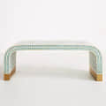 Bone Inlay Moroccan Pattern Waterfall Coffee Table - front_view