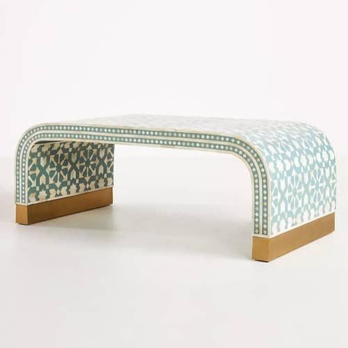 Bone Inlay Moroccan Pattern Waterfall Coffee Table