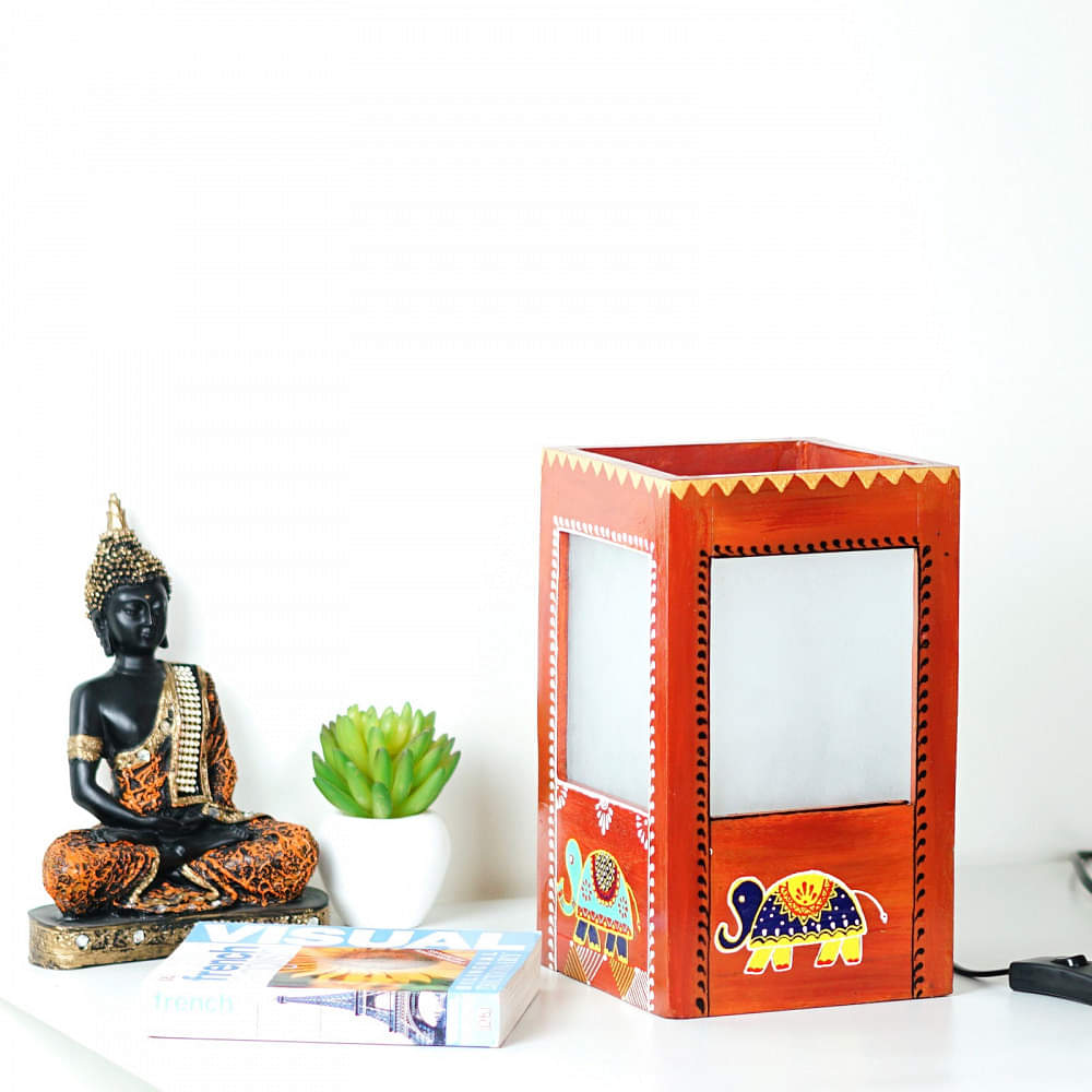 Madhubani Hand - Painted Table Lamp - photo