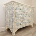 Handmade Bone Inlay Floral Pattern Modern Sideboard, Bone Inlay Chest of 4 drawers - photo