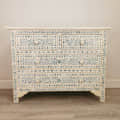 Handmade Bone Inlay Floral Pattern Modern Sideboard, Bone Inlay Chest of 4 drawers - front_view