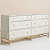 Bone Inlay Motif Design Chest of 6 Drawers Grey - photo