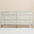 Bone Inlay Motif Design Chest of 6 Drawers Grey - front_view