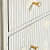 Bone Inlay Motif Design Chest of 6 Drawers Grey - left_view