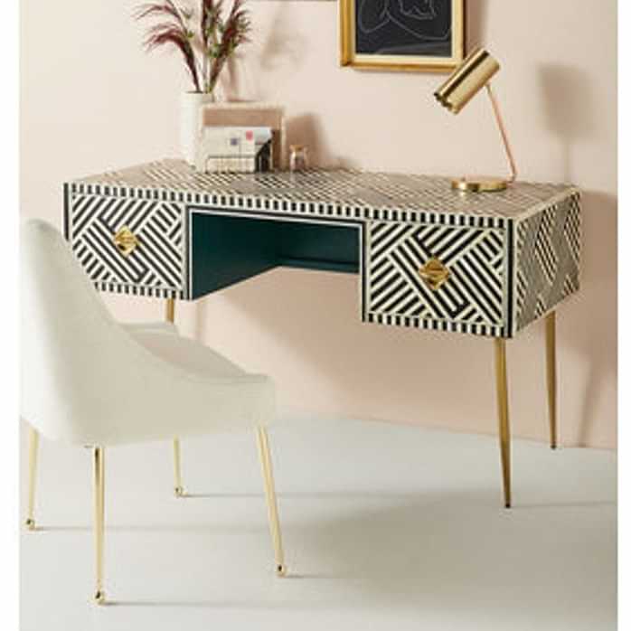 Black Bone Inlay Optical Table Console - photo