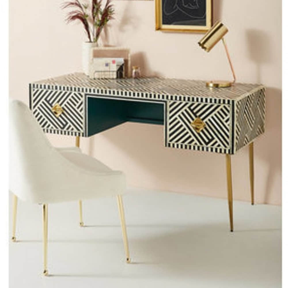 Black Bone Inlay Optical Table Console - photo