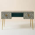 Black Bone Inlay Optical Table Console - front_view