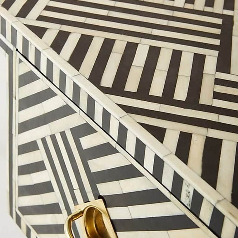 Black Bone Inlay Optical Table Console - top_view
