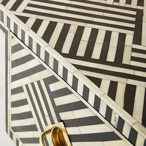 Black Bone Inlay Optical Table Console