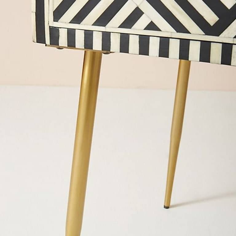 Black Bone Inlay Optical Table Console