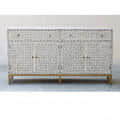 Bone Inlay Sideboard - Grey Geometric - front_view