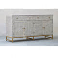 Bone Inlay Sideboard - Grey Geometric - top_view